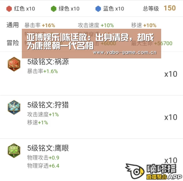 亚博娱乐|陈廷敬:出身清贫,却成为康熙朝一代名相(图3) 亚博登录